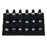 Bocar Black Velvet 18 Finger Ring Display Showcase Organizer Holder Jewelry Storage Counter (18JZZ)