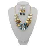 Beryohz 2 Layer Statement Choker Shell Necklace and Earring Set for Women Gift