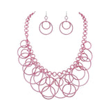 BOCAR Handmade Chain Hoops Statement Simple Short Necklace Earring Set for Women