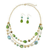 BOCAR Multilayer Colored Glaze Shell Beads Statement Women Chain Necklace