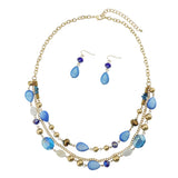 BOCAR Multilayer Colored Glaze Shell Beads Statement Women Chain Necklace