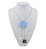 Bocar Long Chain Flower Pendant Necklace for Women