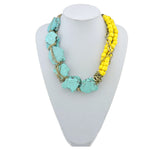 BOCAR Personalized Big Statement Turquoise Chunky Collar Chain Necklace for Women Gifts