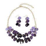 Beryohz 2 Layer Statement Choker Shell Necklace and Earring Set for Women Gift