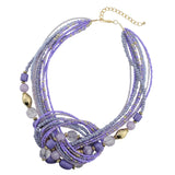 BOCAR Seed Beads Multi-layer Statement Women Strand Collar Necklace