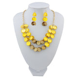 Beryohz 2 Layer Statement Choker Shell Necklace and Earring Set for Women Gift