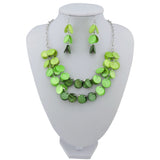 Beryohz 2 Layer Statement Choker Shell Necklace and Earring Set for Women Gift