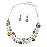 BOCAR Multilayer Colored Glaze Shell Beads Statement Women Chain Necklace