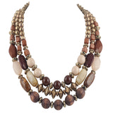 BOCAR 3 Layer Chunky Statement Beaded Necklace Fashion Multi Layer Women Collar Necklace