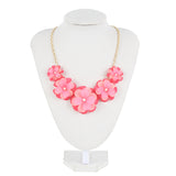 Bocar Newest Acrylic Pendant Collar Flower Statement Choker Necklace for Women