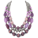 BOCAR 3 Layer Chunky Statement Beaded Necklace Fashion Multi Layer Women Collar Necklace