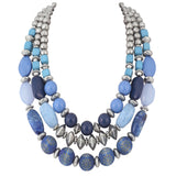 BOCAR 3 Layer Chunky Statement Beaded Necklace Fashion Multi Layer Women Collar Necklace